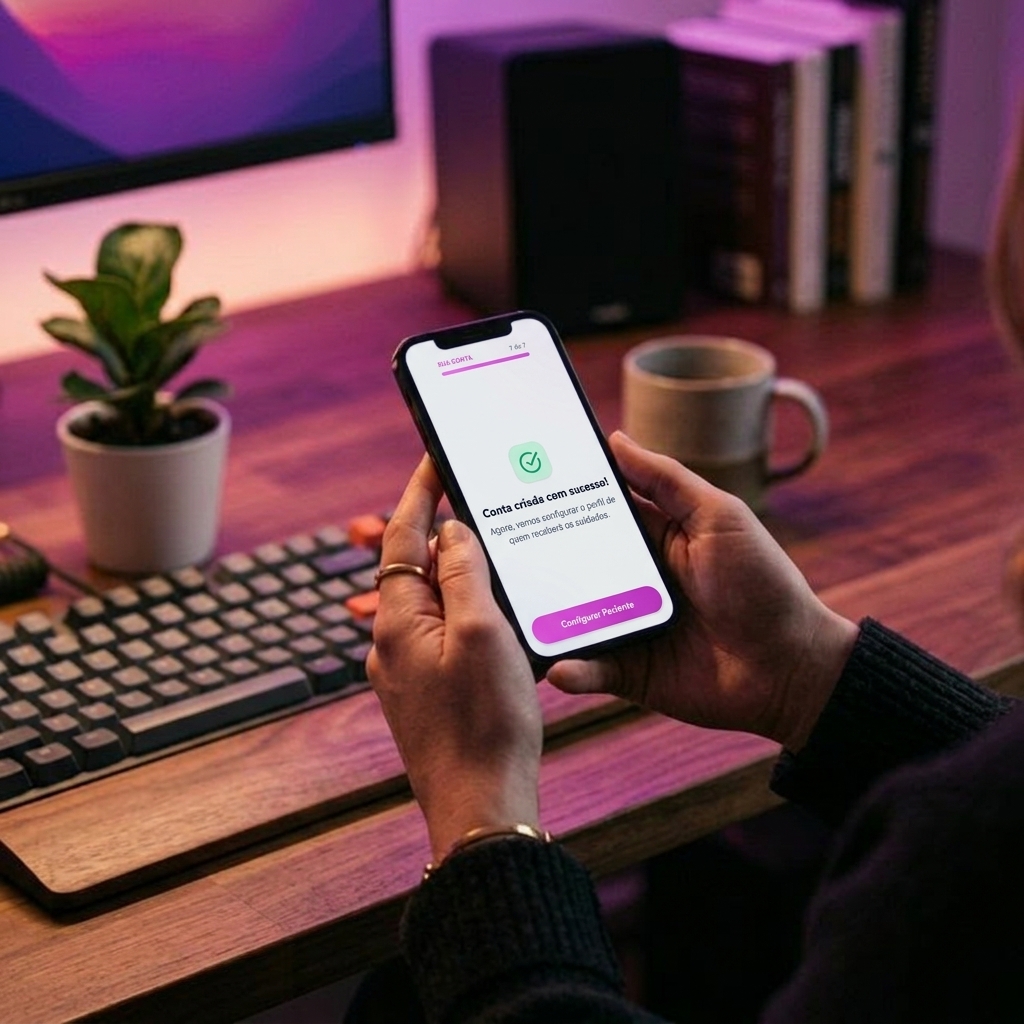 Crie sua conta e cadastre o paciente